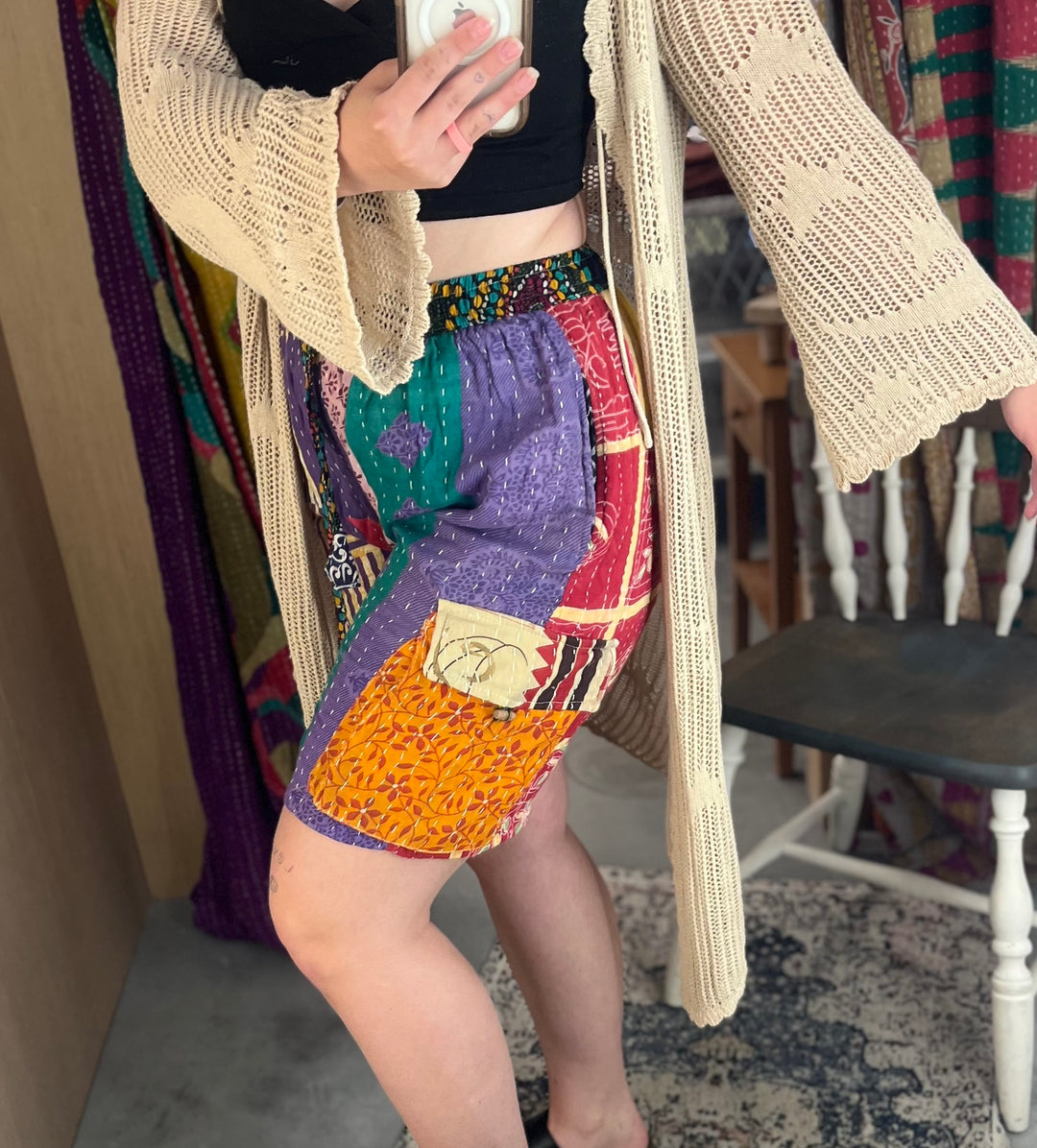 Kantha Shorts OOAK