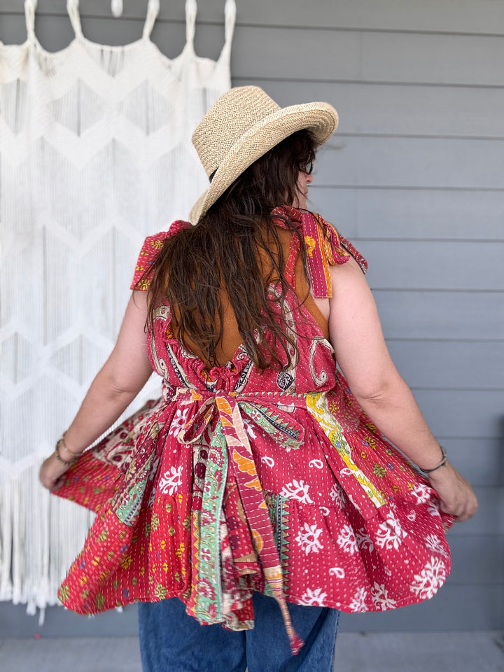Leo’s Red - Moxie Mini Dress - Kantha Bae