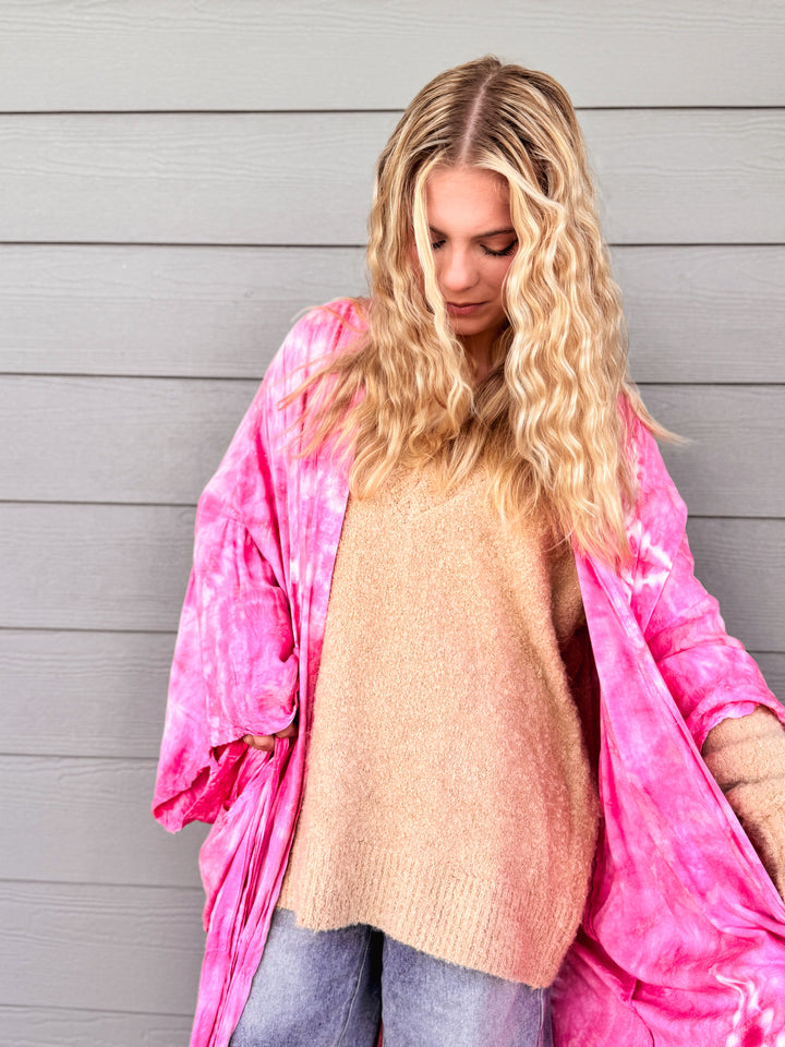 Earthy Tie Dye Kimono