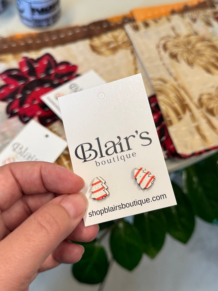 Christmas Tree Cake Stud Earrings