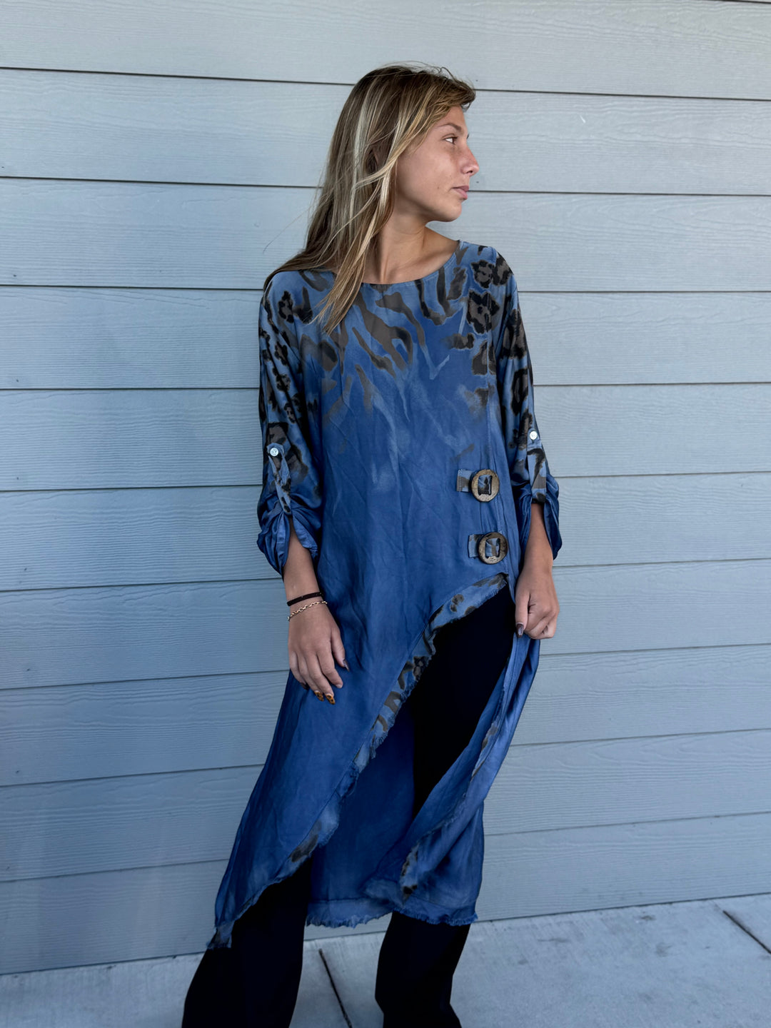 Long Leo Satin Top
