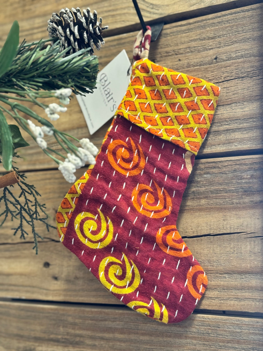 Mini Kantha Stocking