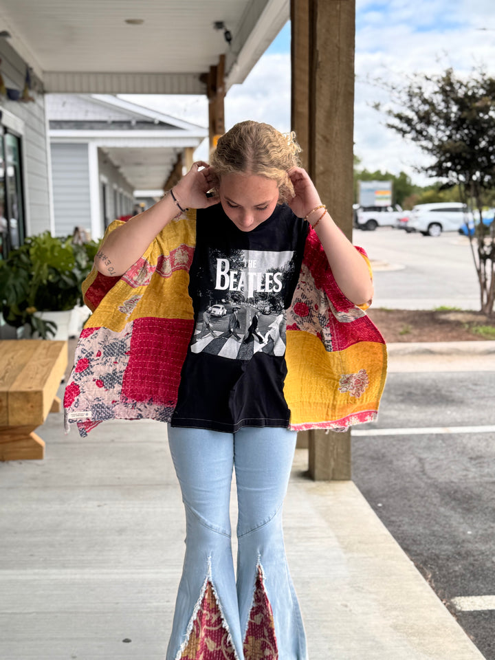 The Beatles - Kantha Patchwork Poncho Top OOAK
