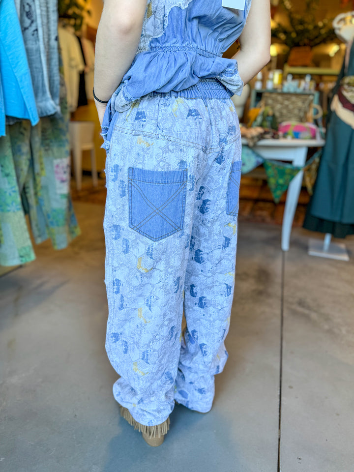 Honeycomb Jeans with Embroidery - Paper Lace