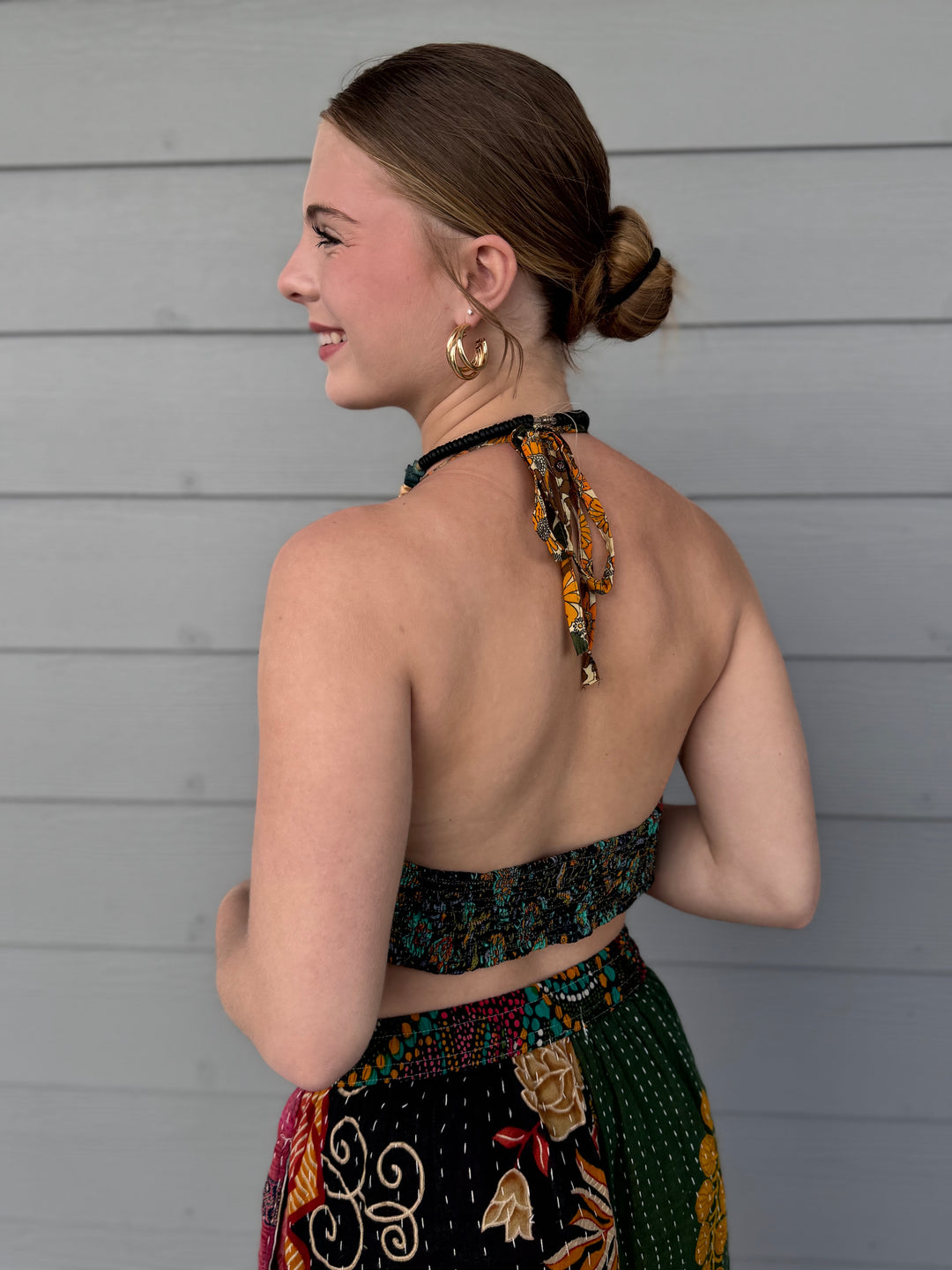 Recycled Patchwork Silk Bralette - OOAK