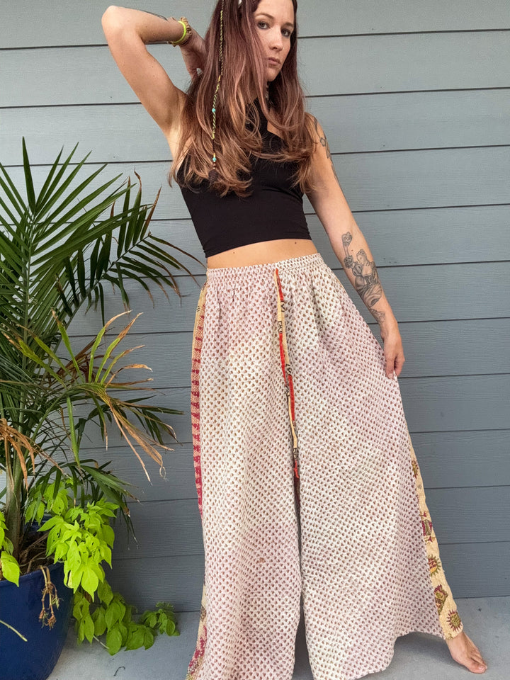 Manifesting Morning - Kantha Palazzo Pants OOAK