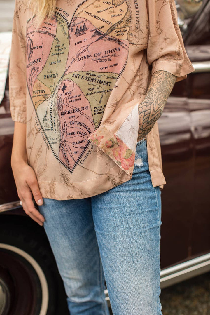 Map of My Heart Bohemian Tee Luxe Bamboo Tunic Shirt