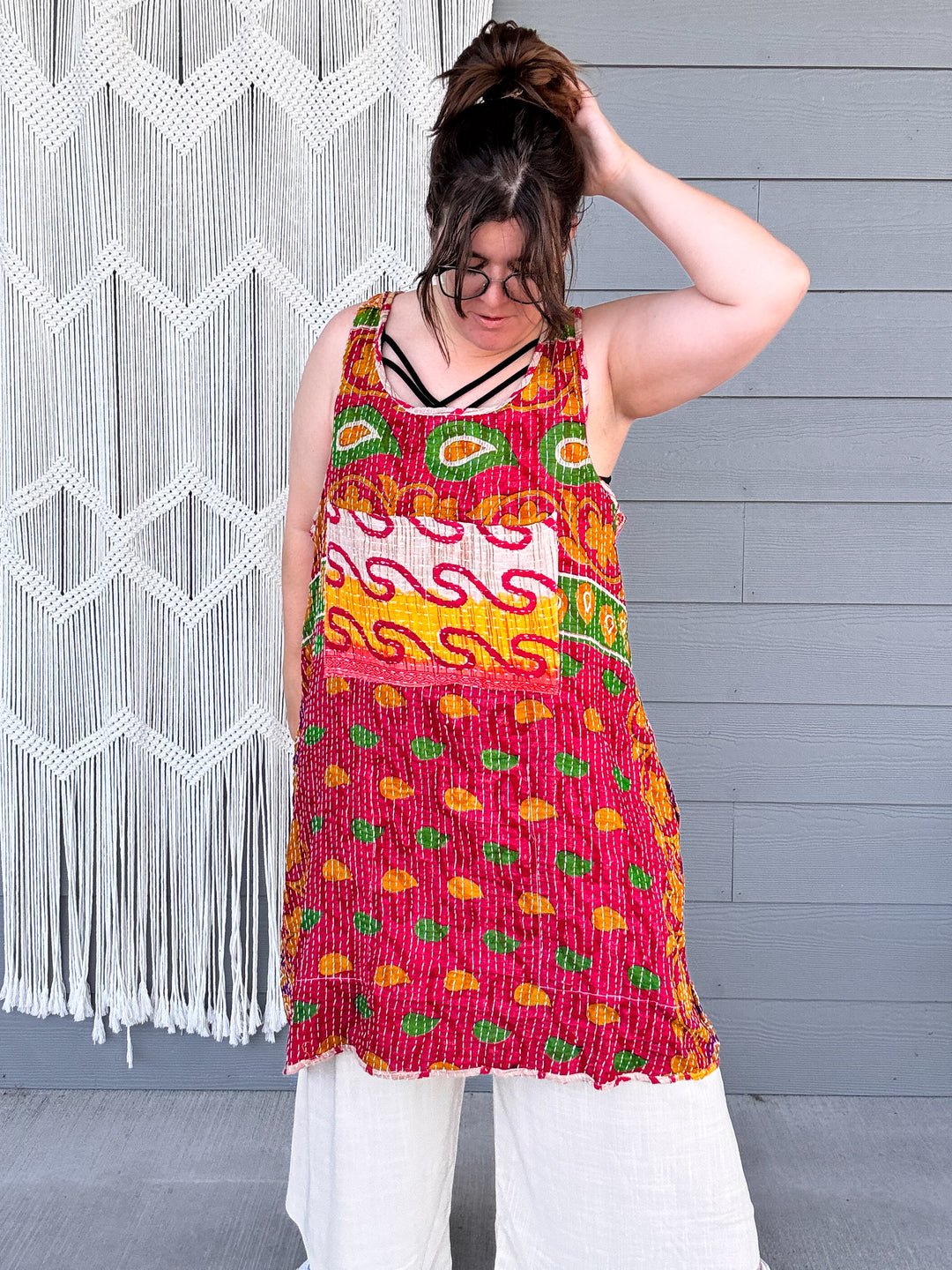 Squiggle - Kantha Apron Dress OOAK