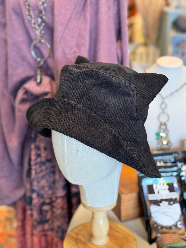 Kitty Ears Corduroy Bucket Hat