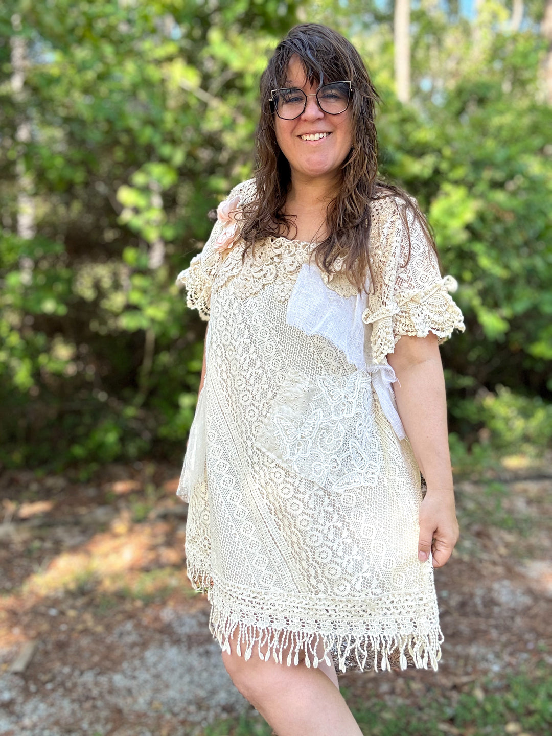 All the Lace Dress with 3/4 sleeves - Paper Lace