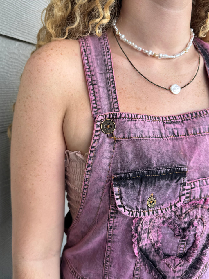 Plum Heart Patch Overalls - Paper Lace
