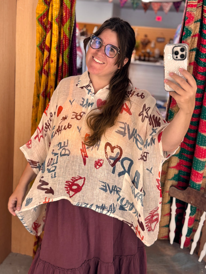 Abstract Printed Topper
