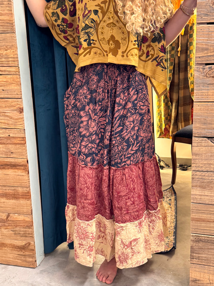 Cactus Garden Tiered Maxi Skirt