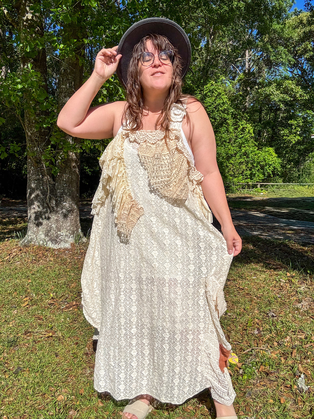 All the Lace Dress with Split - Paper Lace