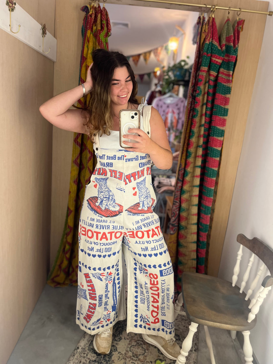 Vintage Sack Cotton Wide Leg Jumpsuit