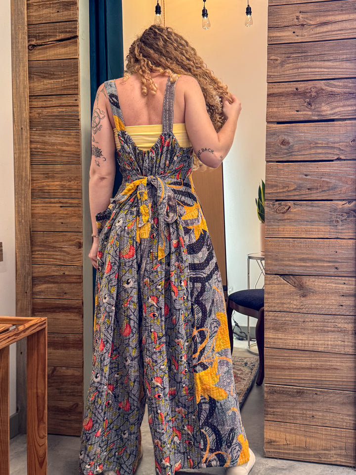 Nature Revealed - Pareo Kantha Crossroad Overalls OOAK