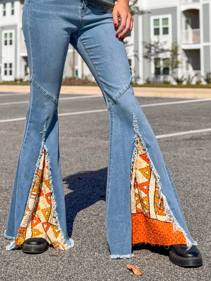 Spice - Upcycled Denim Dorito Bell Jeans OOAK