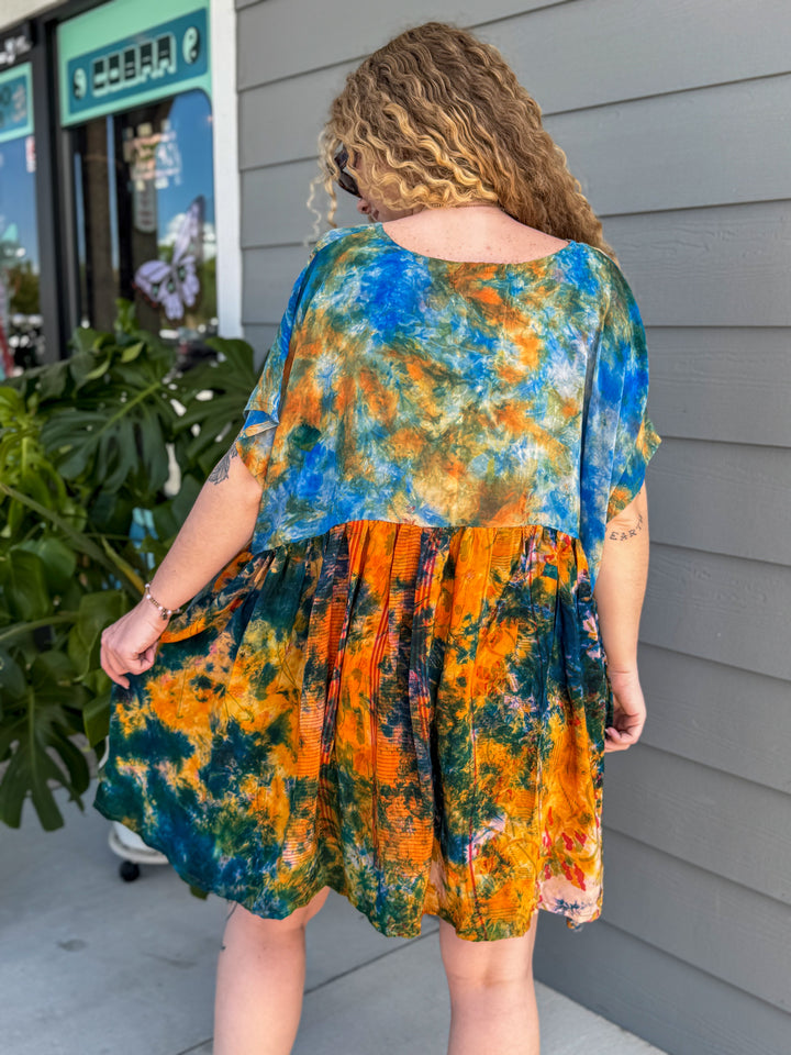 Stardust - Crepe Sari Daydream Button Down Mini Dress OOAK