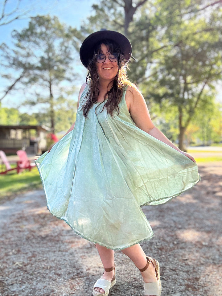 Vintage Wash Romper with lace accents - Paper Lace