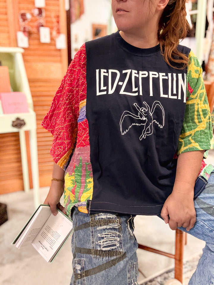Led Zeppelin - Kantha Patchwork Poncho Top OOAK