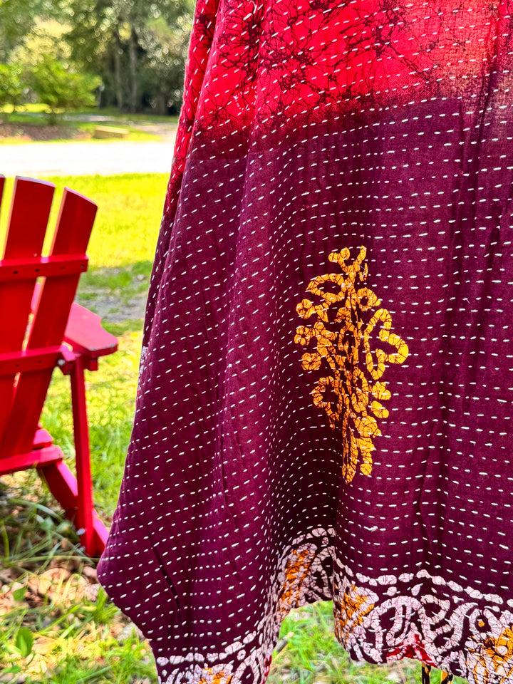 Sunset Canyon - Kantha Butterfly Top OOAK