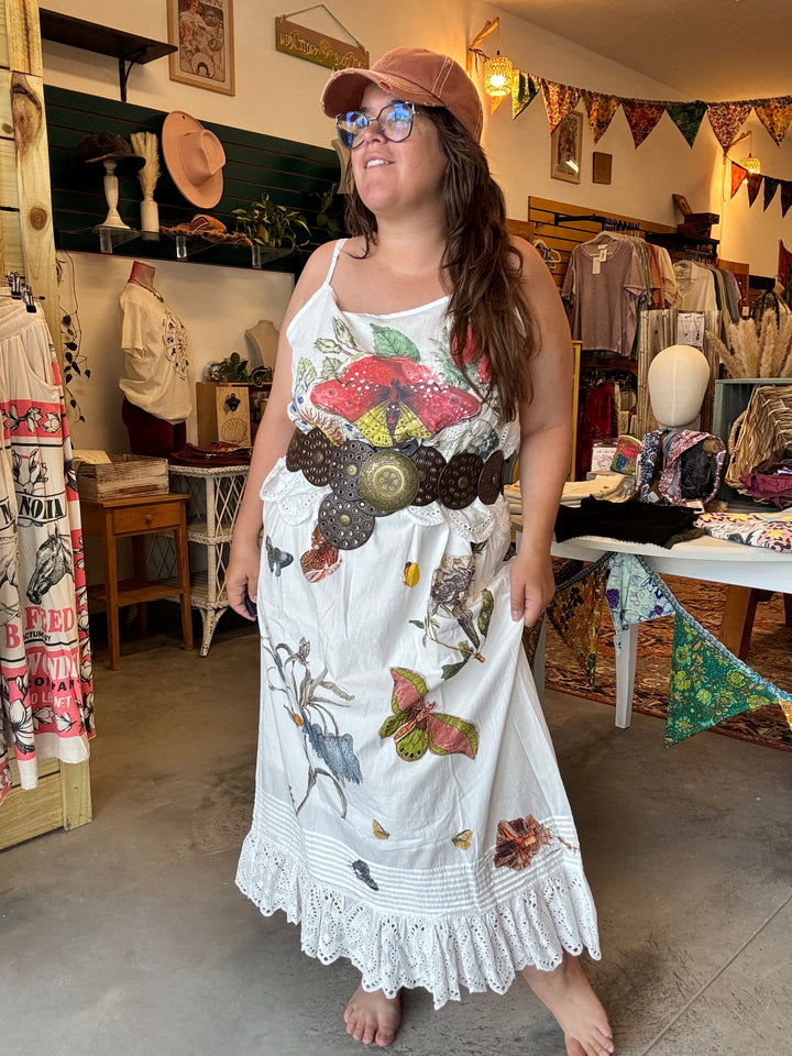 Butterfly and Flower Print Dress