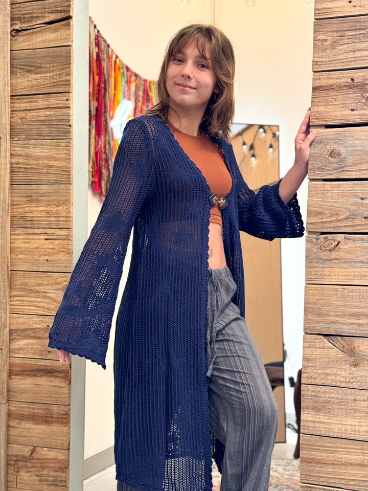 Celestial Lacy Longline Cardigan