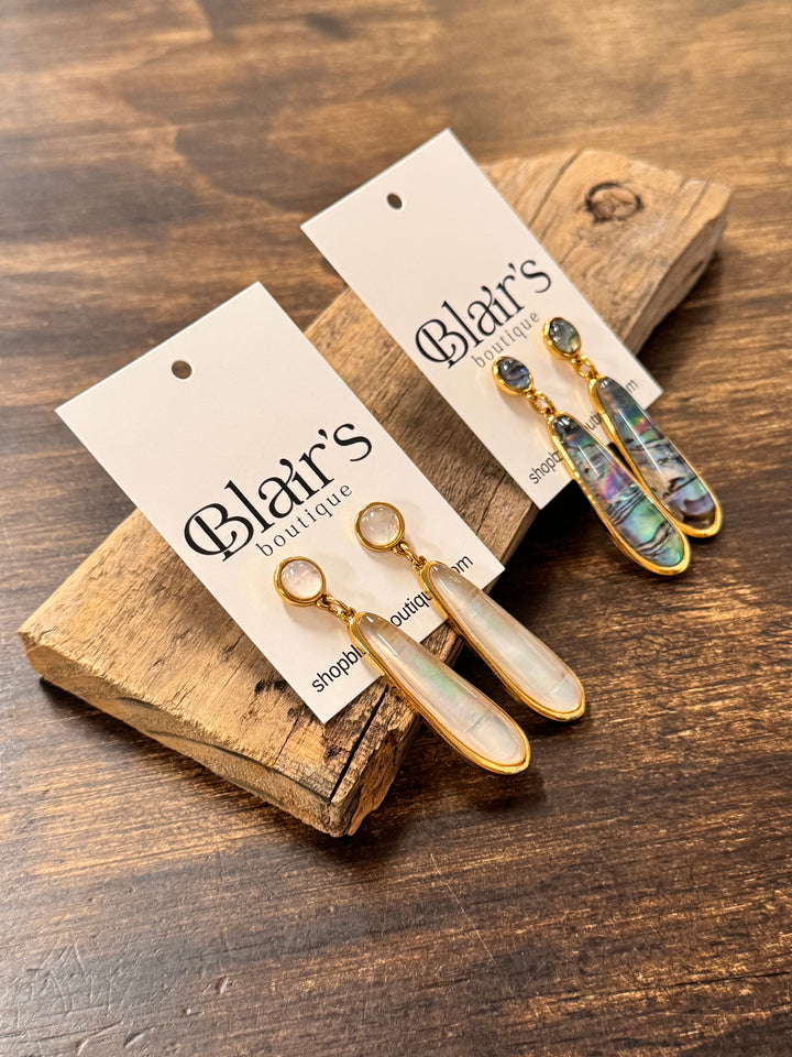 Ocean Abalone Shell Beach Holiday Earrings