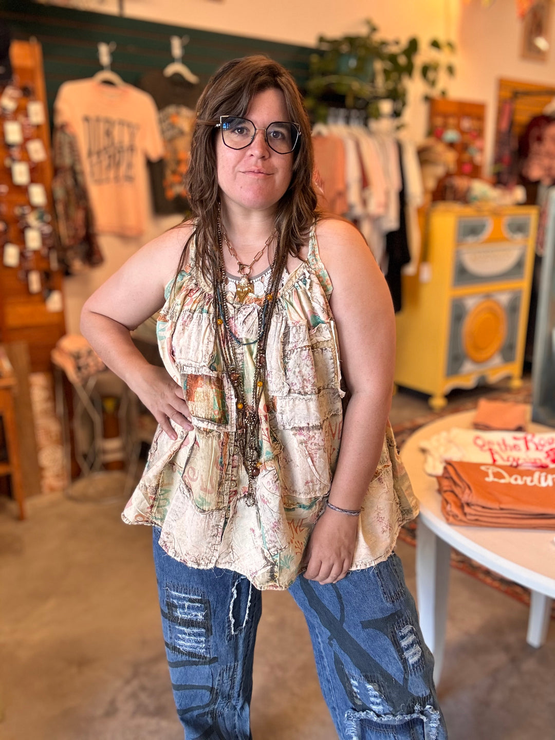 Love Button Tank Top