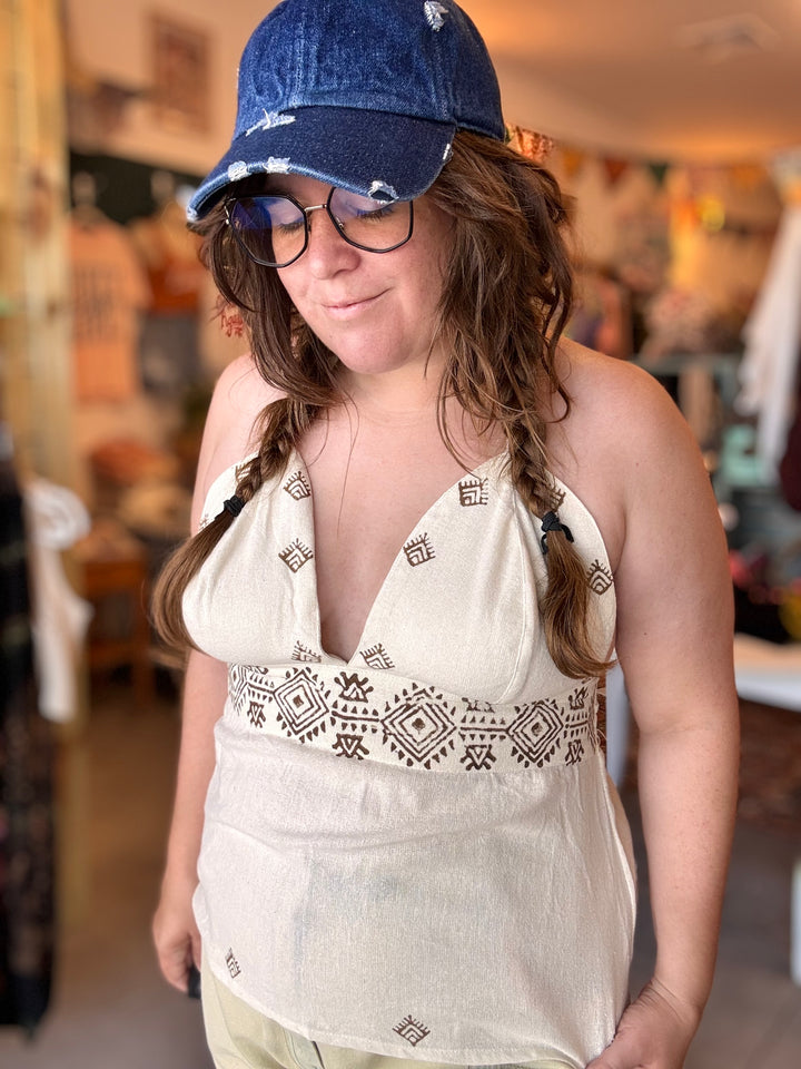 Cream Halter Top