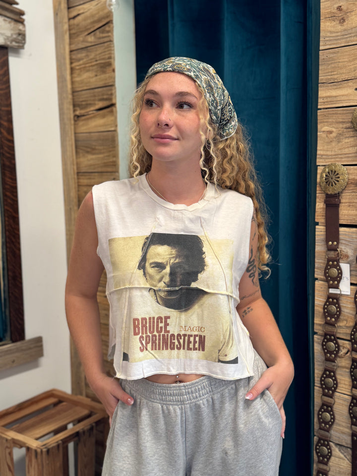 Bruce Springsteen - Overlock Cropped Music Muscle Tee