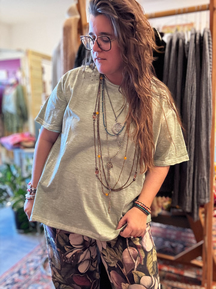 Distressed Mineral Wash Tee