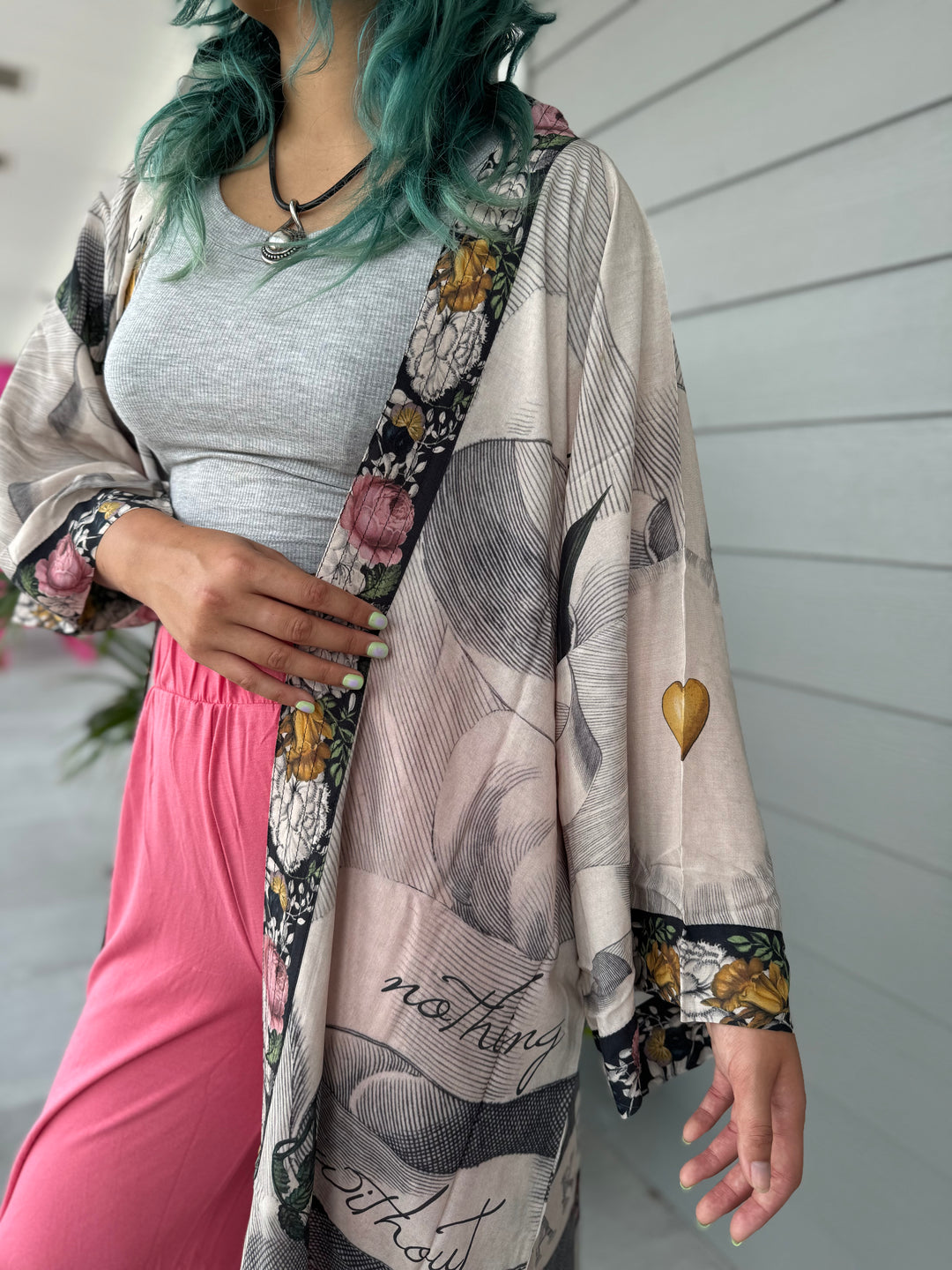 Take My Hand Bamboo Boho Kimono Duster Robe