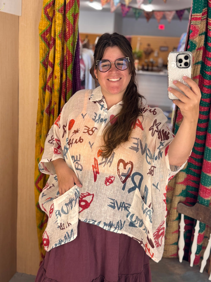 Abstract Printed Topper