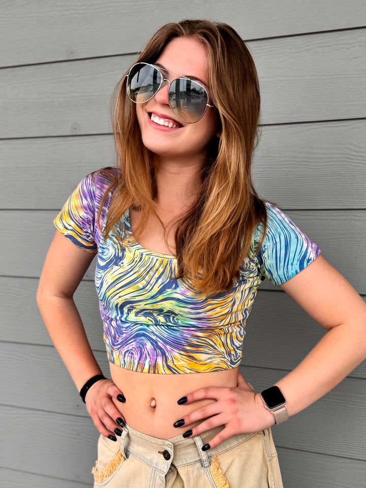 Psychedelic Mushroom Crop Top