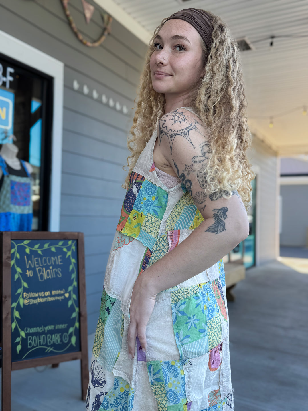 Seaside Patchwork Hi-Low Long Vest - Paper Lace