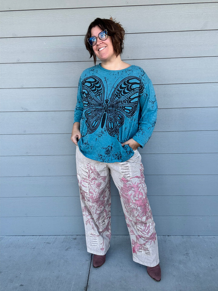Pink Love Patch Work Pants - Paper Lace