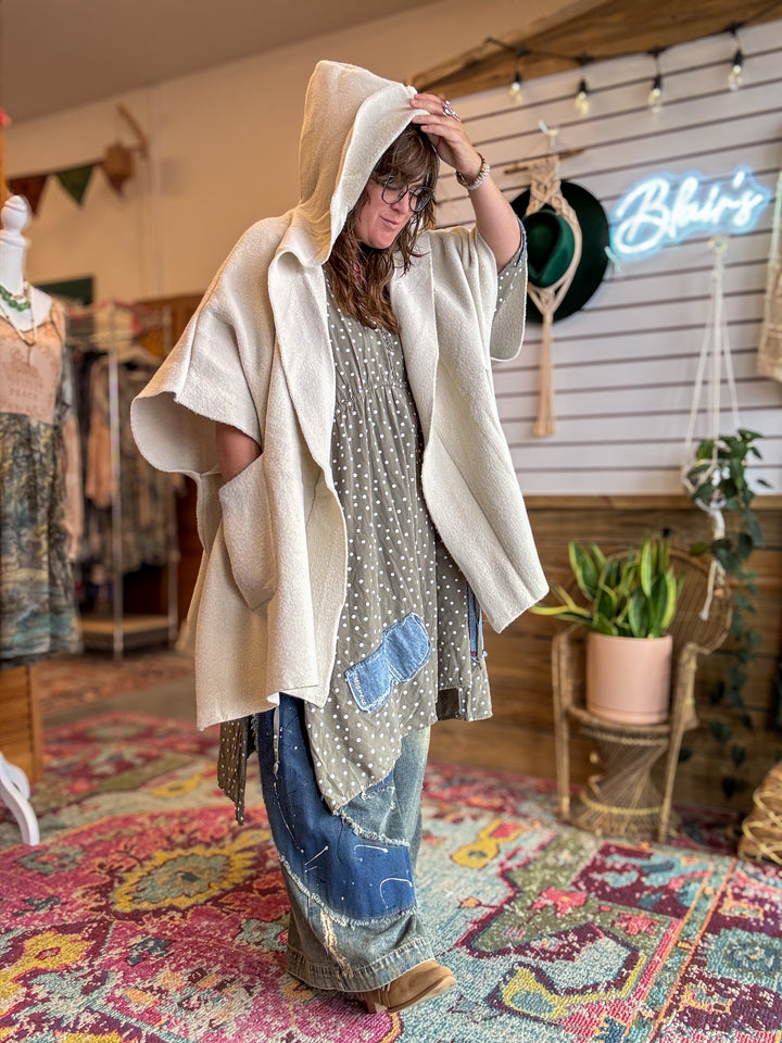 Cozy Plush Solid Color Hooded Ruana