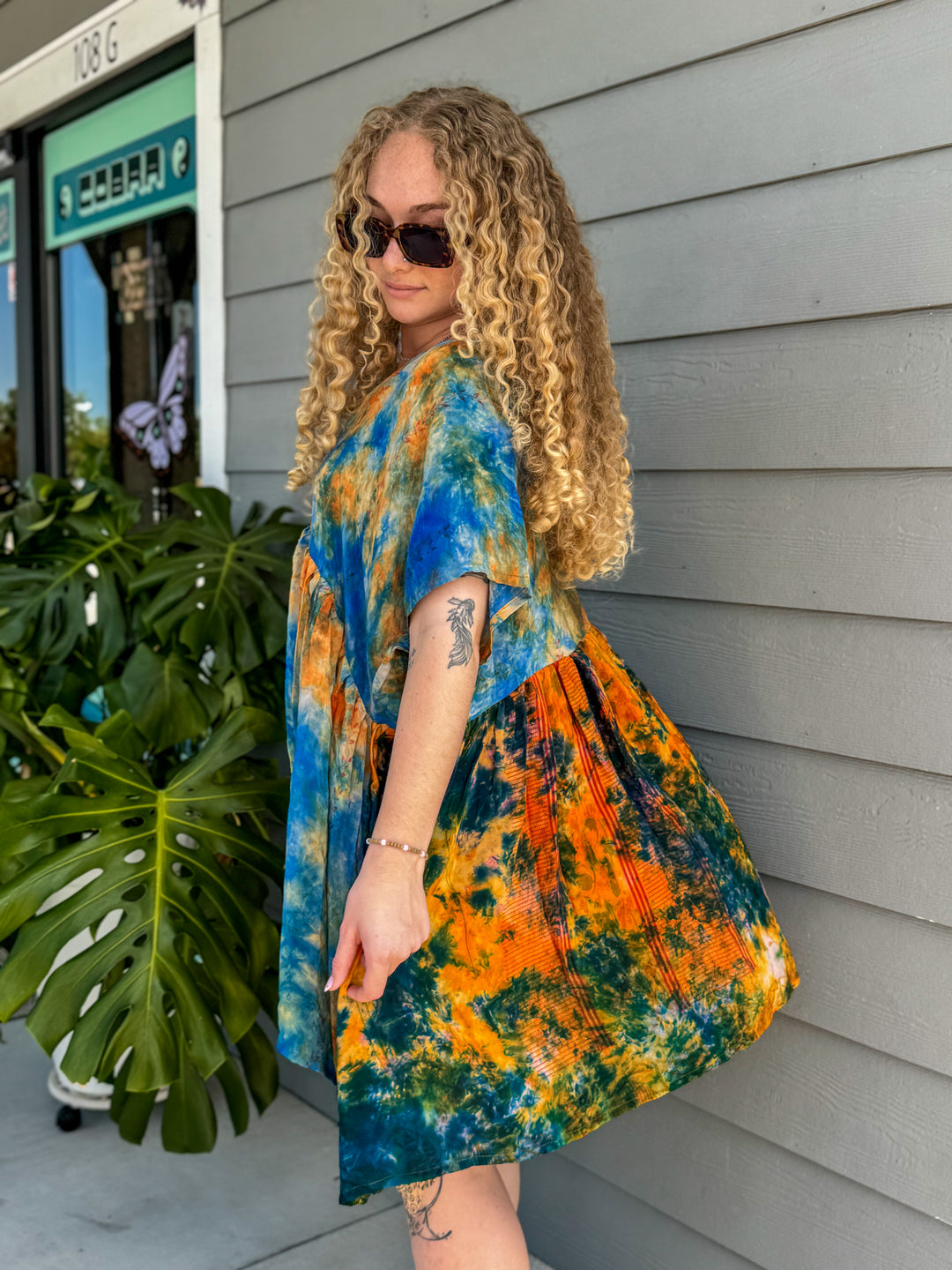 Stardust - Crepe Sari Daydream Button Down Mini Dress OOAK