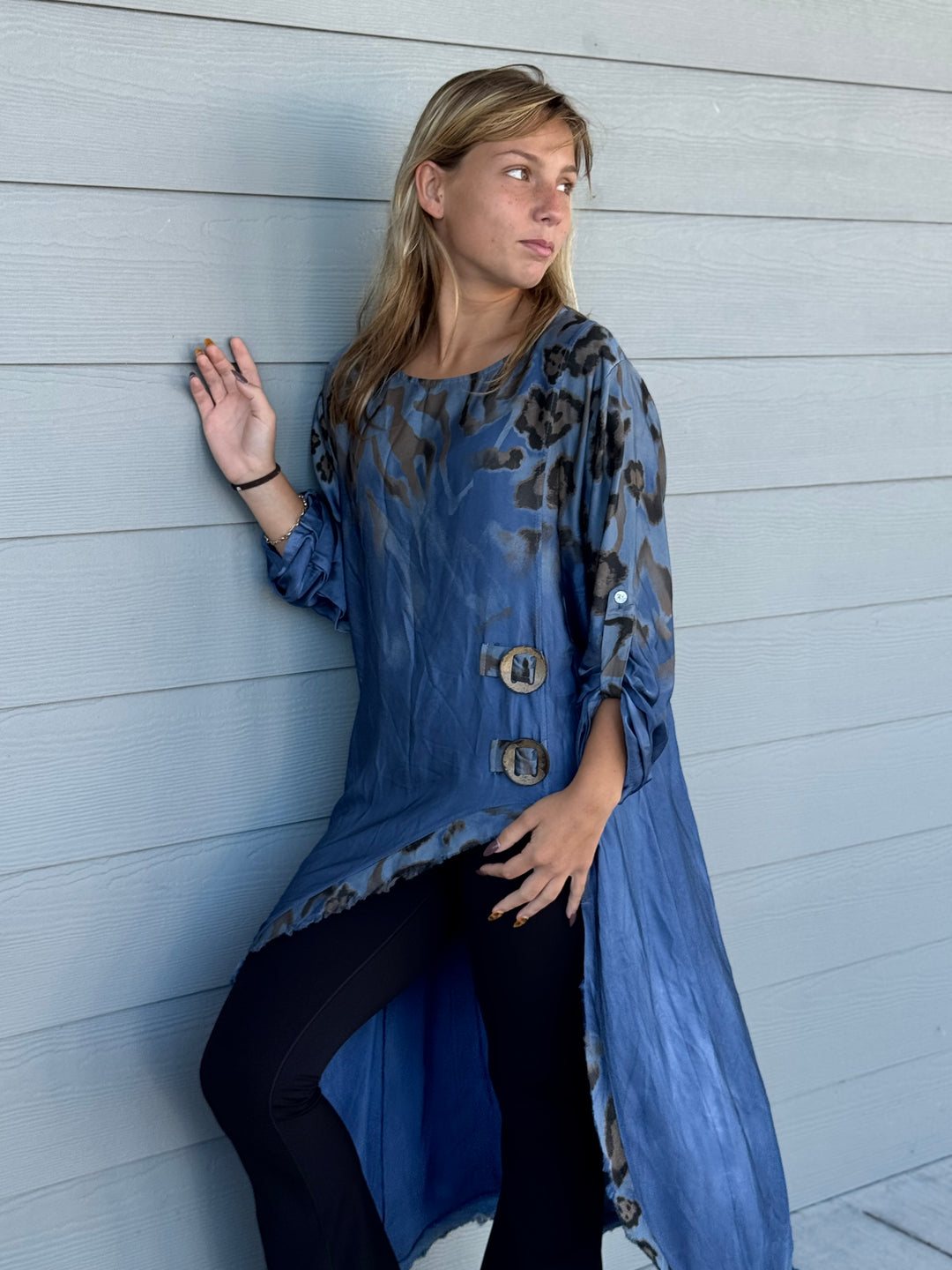 Long Leo Satin Top