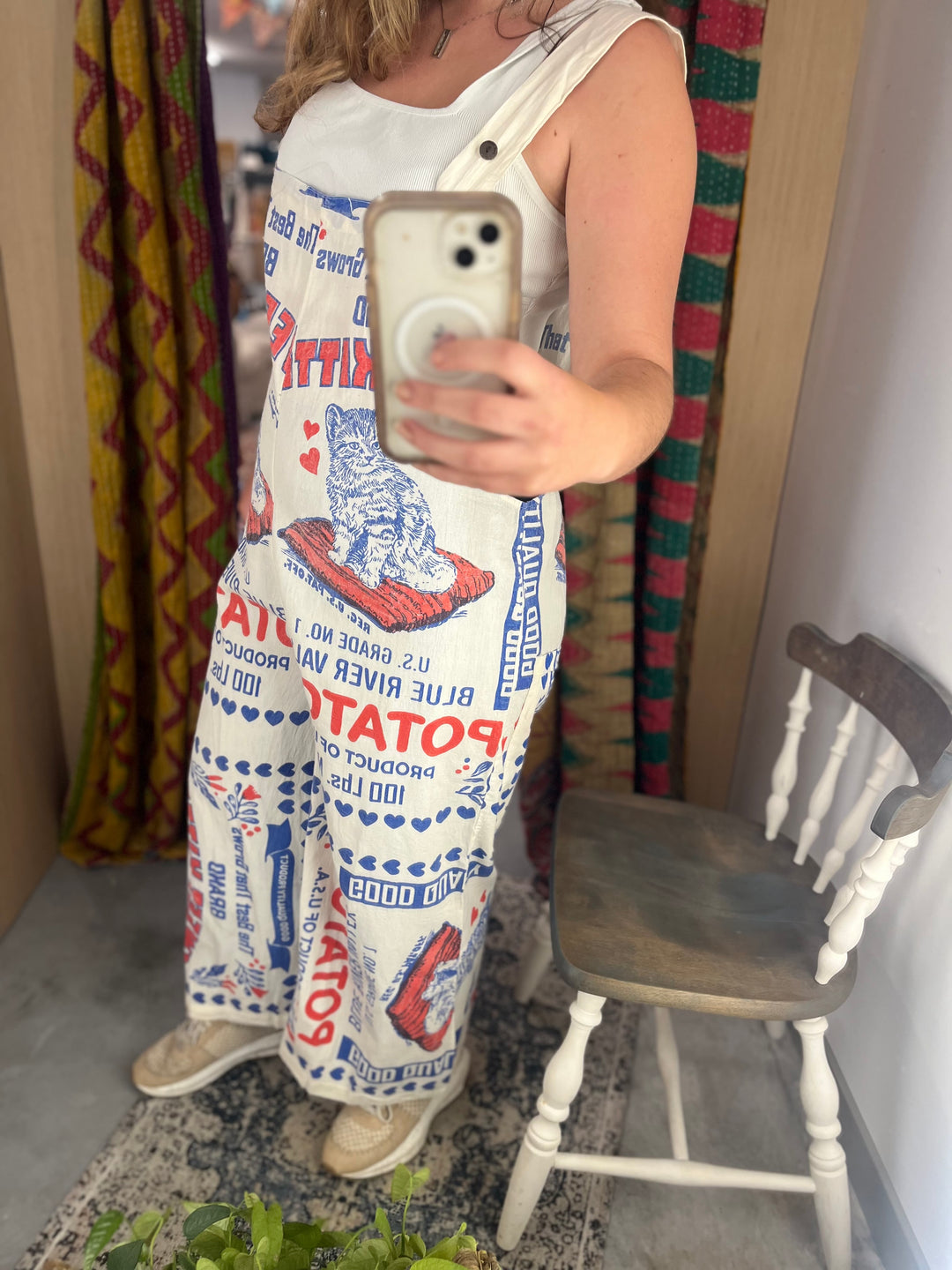 Vintage Sack Cotton Wide Leg Jumpsuit