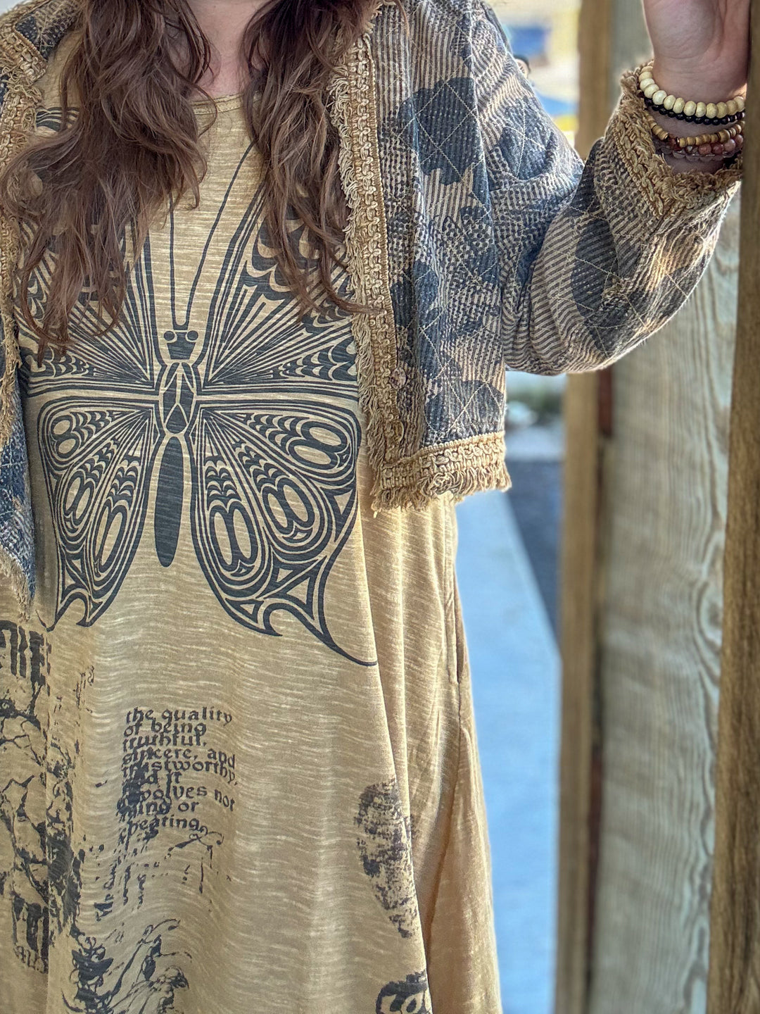 Vintage Print Short Jacket