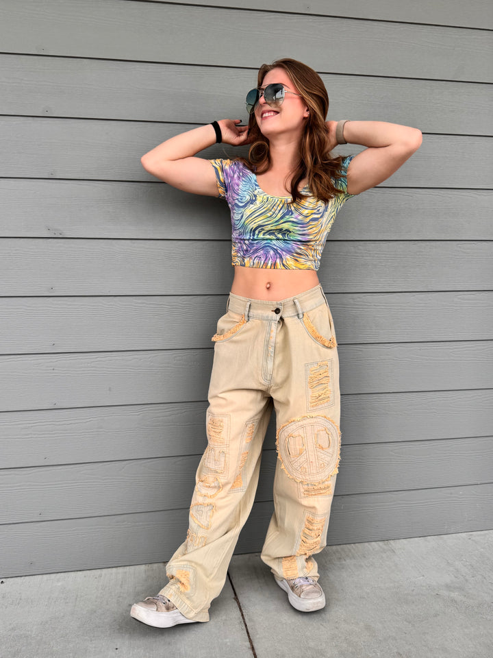Psychedelic Mushroom Crop Top