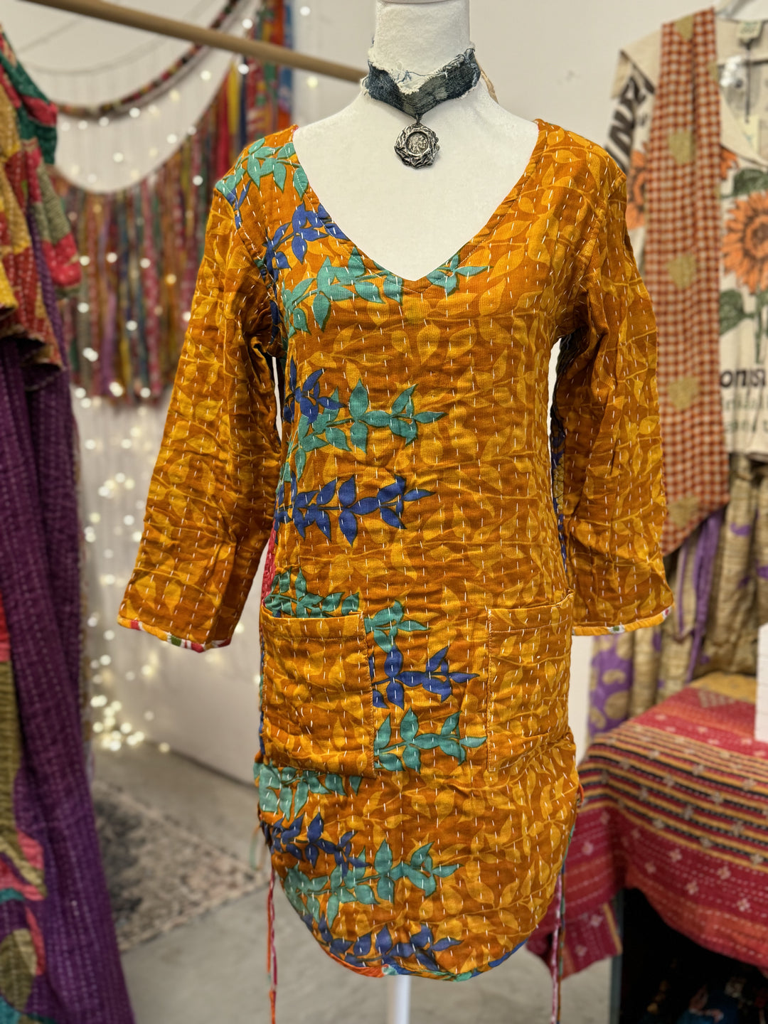 Sunny Day - Kantha Tunic / Mini dress OOAK