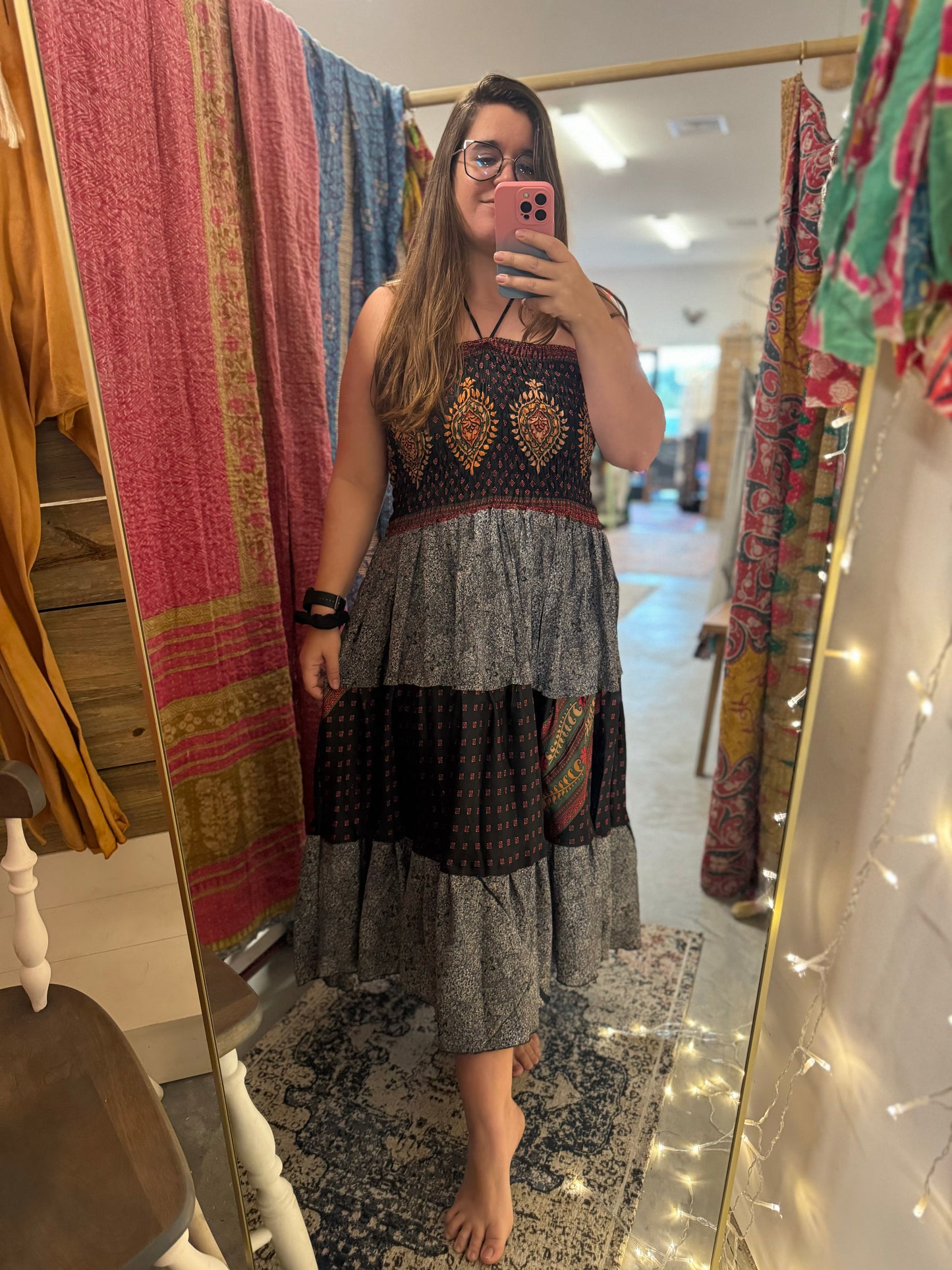 Sedona Patchwork Sari Dress/Skirt OOAK