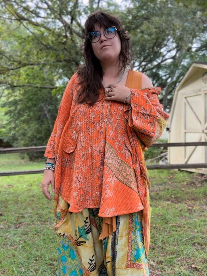 Orange You Glad - Free To Be Button-Down OOAK