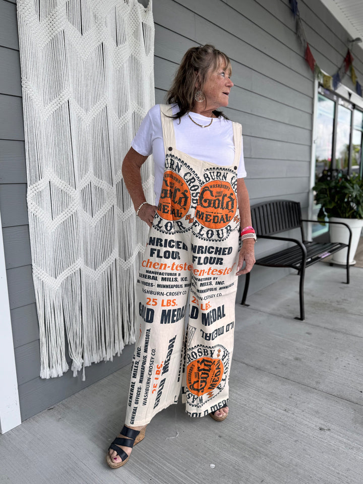 Vintage Sack Cotton Wide Leg Jumpsuit