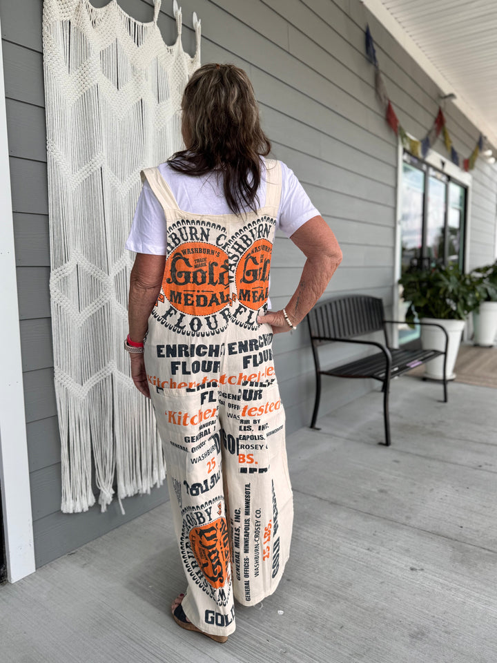 Vintage Sack Cotton Wide Leg Jumpsuit