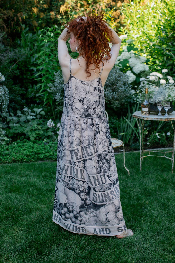 Peace Wine & Sunshine Bohéme Long Maxi Slip Dress Rosé Blush