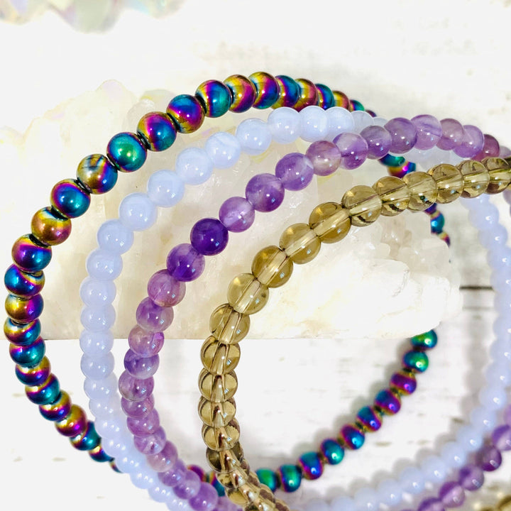 Anti-Anxiety Stress Reliever Stackable Crystal Bracelet Set